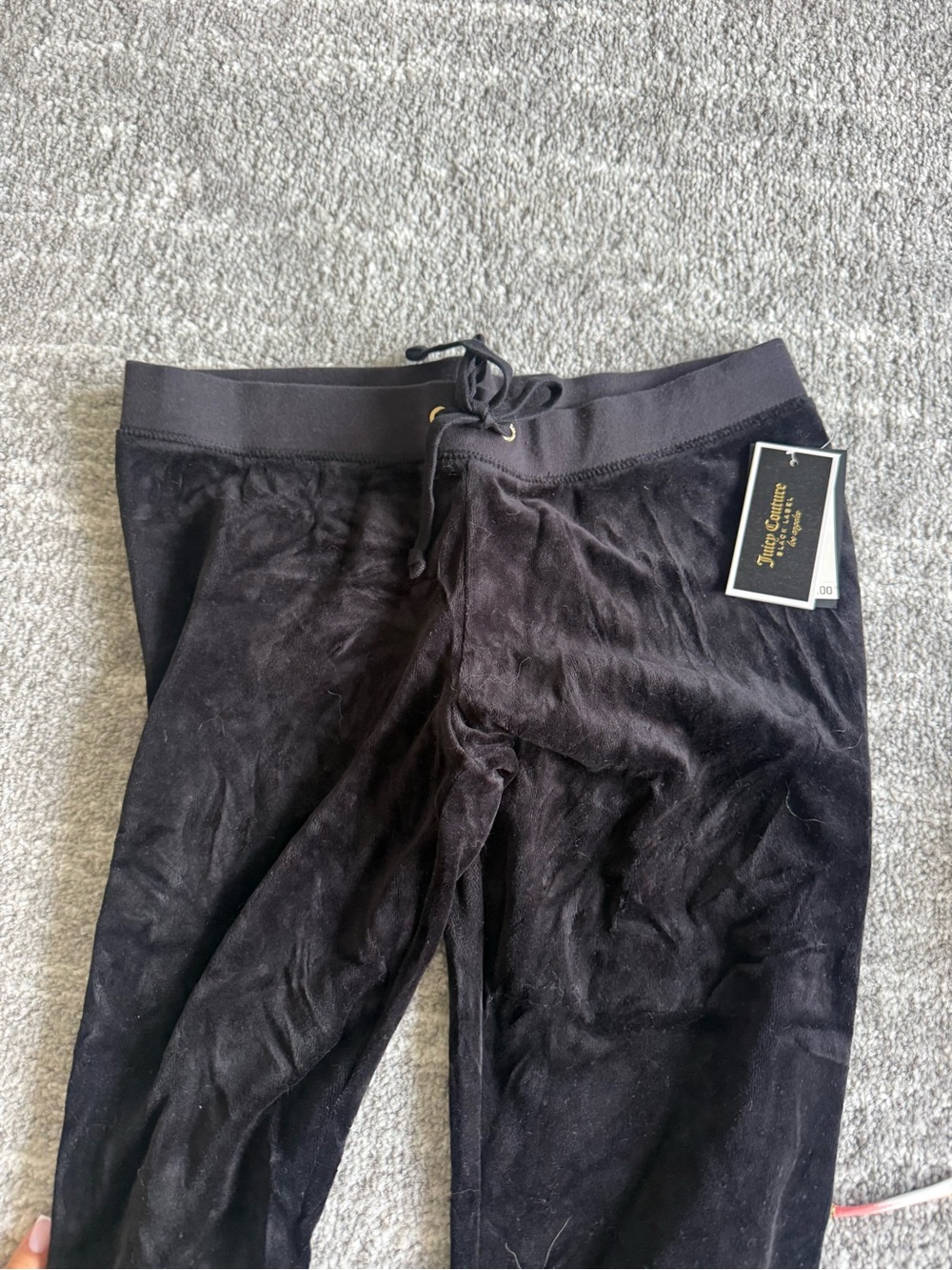 Juicy Couture Black Velour Jogger Pants